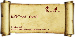 Kátai Axel névjegykártya
